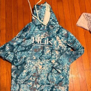 Huk Blue Camo Performance Hoodie small